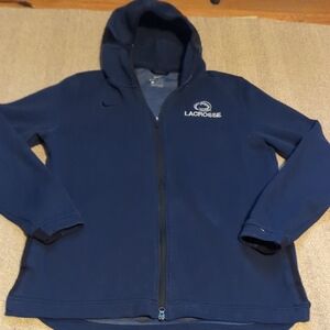 Women's Nike Penn State Lacrosse Hooded Full Zip Sweatshirt Size Large Blue